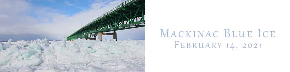 Blue Ice at Mackinac Bridge