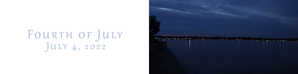 fireworks over Lake Lansing in Haslett, Michigan