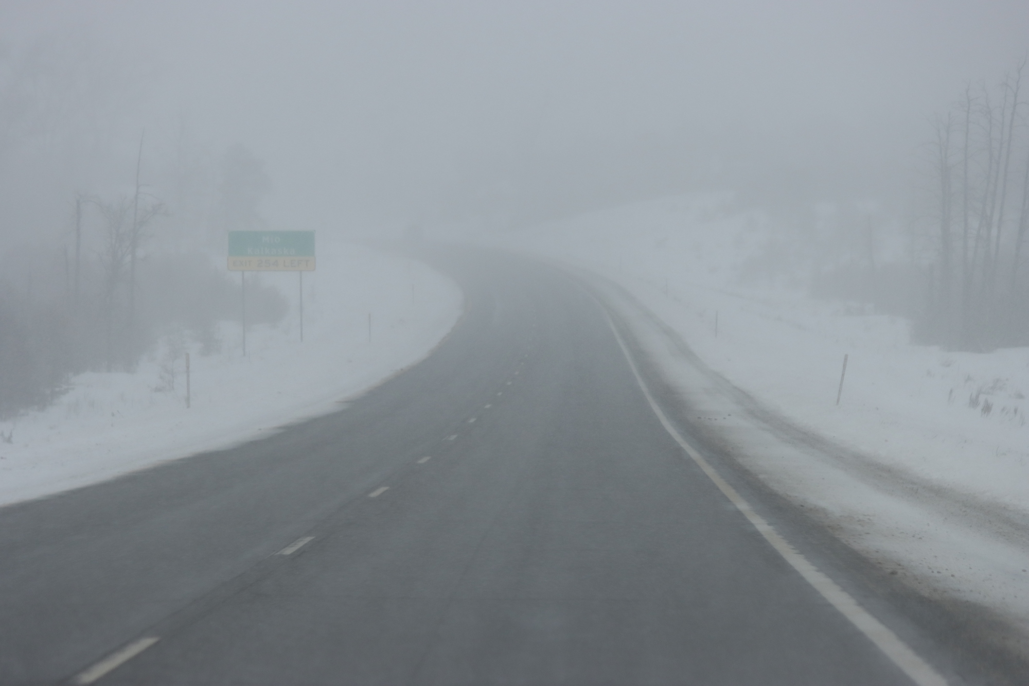 White out conditions on Michigan highway