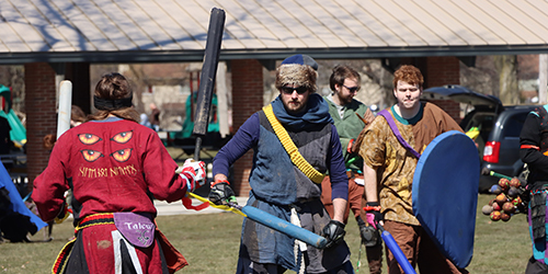 A group of Amtgard participants in East Lansing Michigan