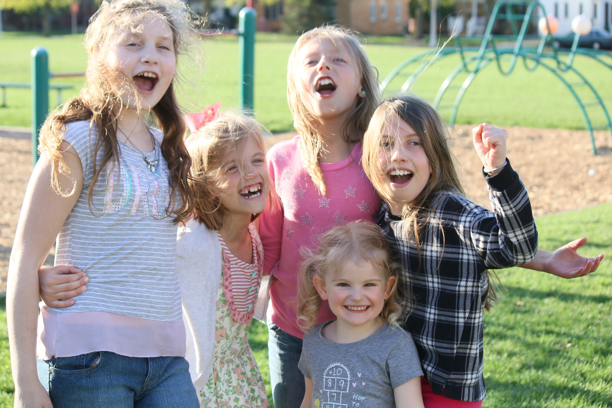 Group of cheering girls