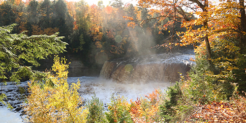 Taquamenon Falls in the Upper Peninsula family trip