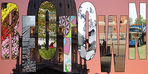 A product created with the letters of LANSING with photos in the letters