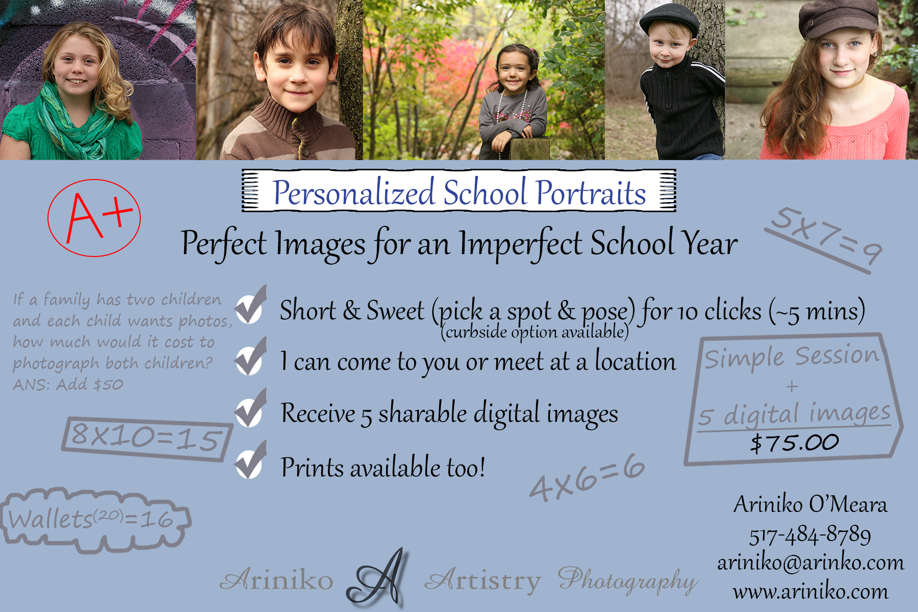 Marketing Ad of School Portraits 